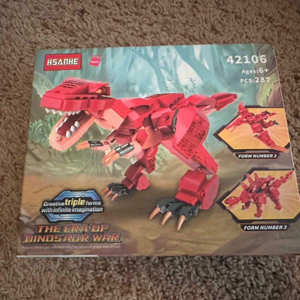 QMAN 3in1 Building Blocks Dinosaur T-Rex Pterodactyl Stegosaurus Kits, Kids 6+
